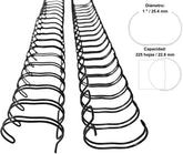 Arillo p/Engargo.metálico c/30 p/225 Hojas 2:1" Negro 1" OfficeEASE® A2112 Caja 7502224108607 01
