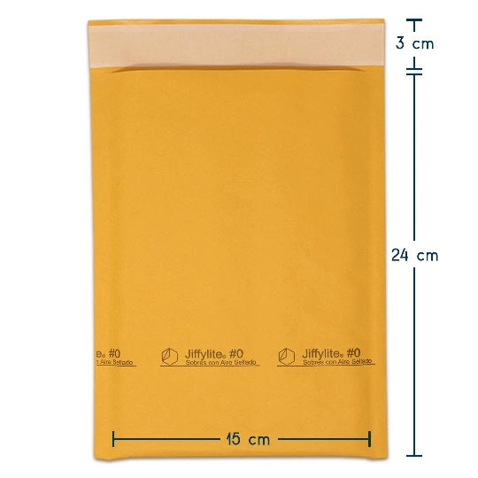 Sobre Bolsa c/Burbuja Cierre c/Adhesivo #0 Golden Kraft 6×10" Mapasa® IA0397 Sobre 01