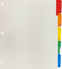 Separador Hojas p/Carpeta Numérico 1-5 c/5 Blanco colorTap Carta Proesa® Bolsa de plástico 01