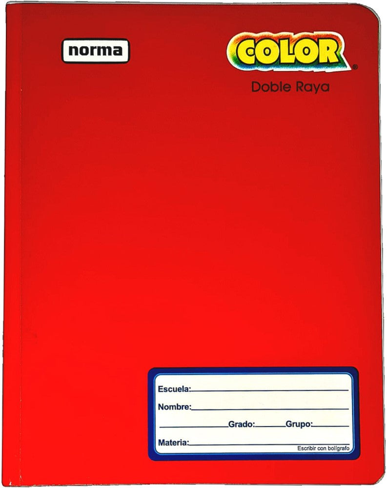 Cuaderno f/FrancesaCosido Color 100 hojas Doble Raya Norma® 524084 Pieza 7702111240841 01