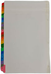 Separador Hojas p/Carpeta Alfabético A-Z c/26 Blanco colorTap Carta Proesa® Bolsa de plástico 02
