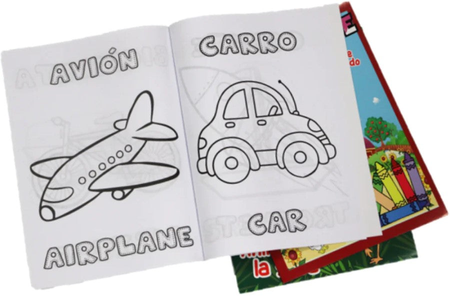 Cuaderno p/Colorear Medios de Transporte Bilingüe DaccArT® Pieza 7506457800246 2