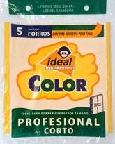 Forro p/Cuaderno Polietil Profesional Corto Cal.400 c/5 Amarillo 26.5cm Ideal® 4038 Bolsa 7501082140