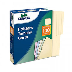 Fólder Tradicional/Premium c/100 Crema Carta Mapasa® PC0001 Caja 7501454560018 01