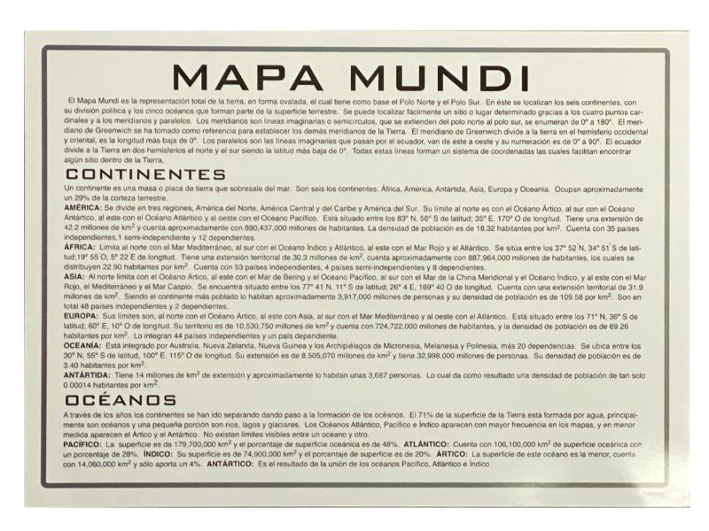 Póster Didáctico Mini Mapa Mundi 35×25cm granmark® 1361-31 Pieza 751214297006 02