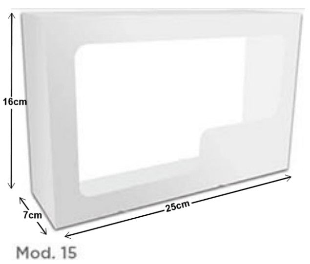 Caja Cartón Lunch Navidad Blanco c/ventana 16×25×7cm granmark® 508/15 Pieza 751214907899 01