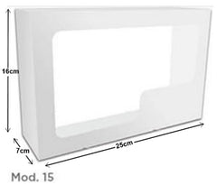 Caja Cartón Lunch Navidad Blanco c/ventana 16×25×7cm granmark® 508/15 Pieza 751214907899 01