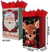 Bolsa p/Regalo Navidad Bordado Chica 14×22½+7½ granmark® 847-6303/6 Pieza 751214670434 01