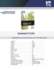 Bond Ecobond paquete c/500 37kg Blanco 95% Carta 75g Copamex® Resma 7502237370565 02