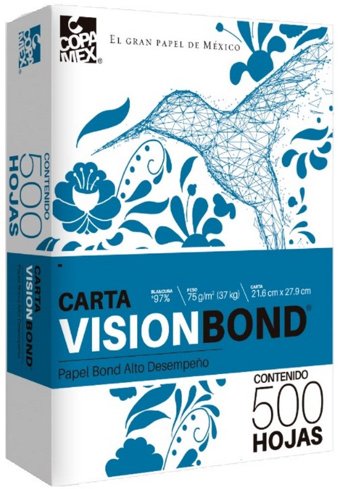 Bond Visión paquete c/500 37kg Blanco 97% Carta 75g Copamex® Resma 701664105710 01