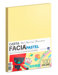 Papel Bond Color Facia Pastel pack c/100 37kg Canario Carta 75g Copamex® Cien hojas 7502237373061 01