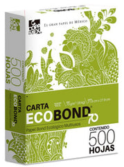 Bond Ecobond-70 paquete c/500 37kg Blanco 95% Carta 70g Copamex® Resma 7502237378806 4