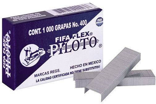 Grapa Estándar Pilot® Flex 26/6 6.35mm c/1000 Fifa® No. 400-CP Caja 767982000236