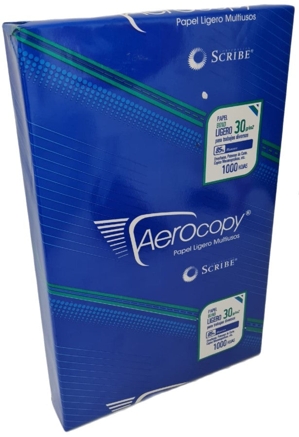Bond Aerocopy® pack c/1000 20kg Blanco 85% Oficio 30g Scribe® 74451 Paquete 7502233370507 01