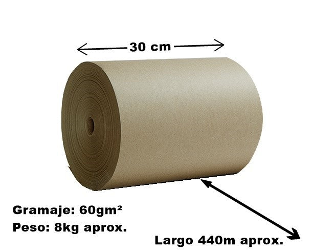 Rollo Papel Envoltura Popular 8kg 440m Aprox. 60g 30cm Beroky® 3102 Rollo 01