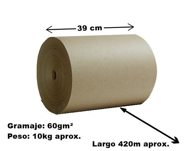 Rollo Papel Envoltura Popular 10kg 420m Aprox. 60g 39cm Beroky® 3103 Rollo 01