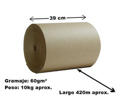 Rollo Papel Envoltura Popular 10kg 420m Aprox. 60g 39cm Beroky® 3103 Rollo 01