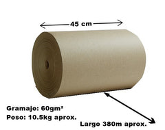 Rollo Papel Envoltura Popular 10.5kg 380m Aprox 60g 45cm Beroky® 3104 Rollo 01
