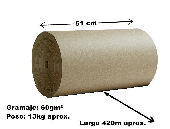 Rollo Papel Envoltura Popular 13kg 420m Aprox. 60g 51cm Beroky® 3105 Rollo 01