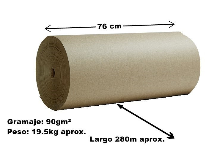Rollo Papel Envoltura Popular 19.5kg 280m Aprox 90g 76cm Beroky® 3203 Rollo 01