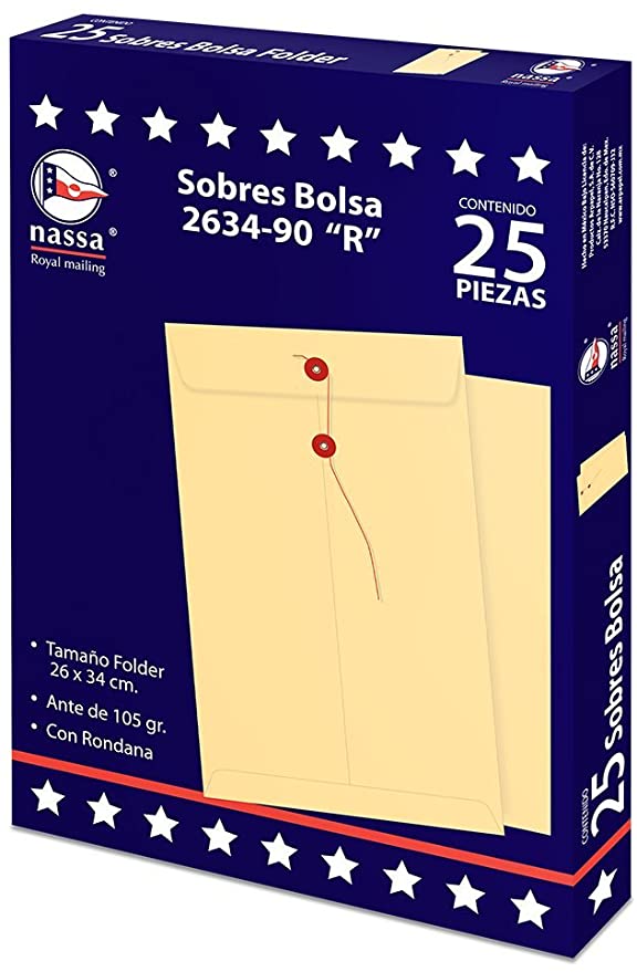 Sobre Bolsa c/Rondana 2634-80R caja c/25 80kg Ante 26×34cm Nassa® IA0306 7501523723658