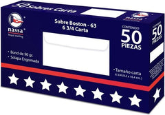 Sobre Boston caja c/50 63kg Blanco Bond Carta 6¾ Nassa® HA0206 7501523723696