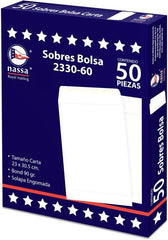Sobre Bolsa 2330-60 caja c/50 60kg Blanco Bond 23×30.5cm Nassa® IA0294 7501523723535