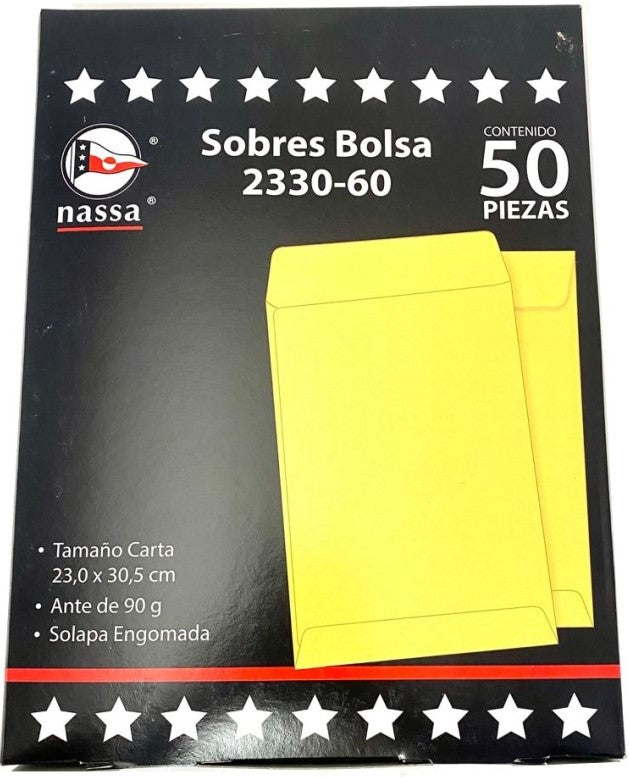Sobre Bolsa 2330-60 caja c/50 60kg Ante 23×30.5cm Nassa® IA0295 7501523723542