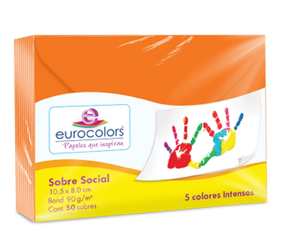 Sobre Eurocolors Social pack c/50 S Naranja 8.0×10.5cm eurocolors UA0067 Caja 7501454601223 01