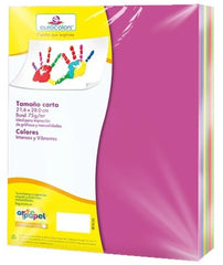 Papel Bond Color Eurocolor pack c/100 Intensos (5) Carta eurocolors EC0013 Cien hojas 7501454601087