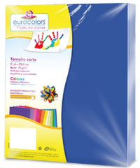 Papel Bond Color Eurocolor pack c/100 Azul AquaMarino Carta eurocolors EC0082 Cien hojas 75014546020