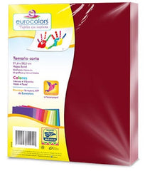 Papel Bond Color Eurocolor pack c/100 Vino Carta eurocolors EC0098 Cien hojas 7501454603357 01