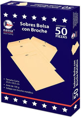 Sobre Bolsa c/Broche Carta caja c/50 80kg Ante 23×30.5cm Nassa® IA0341 7501523724648