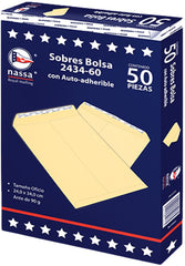 Sobre Bolsa Autoadherible 2434-60 caja c/50 60kg Ante 24×34cm Nassa® IA0335 7501523724365