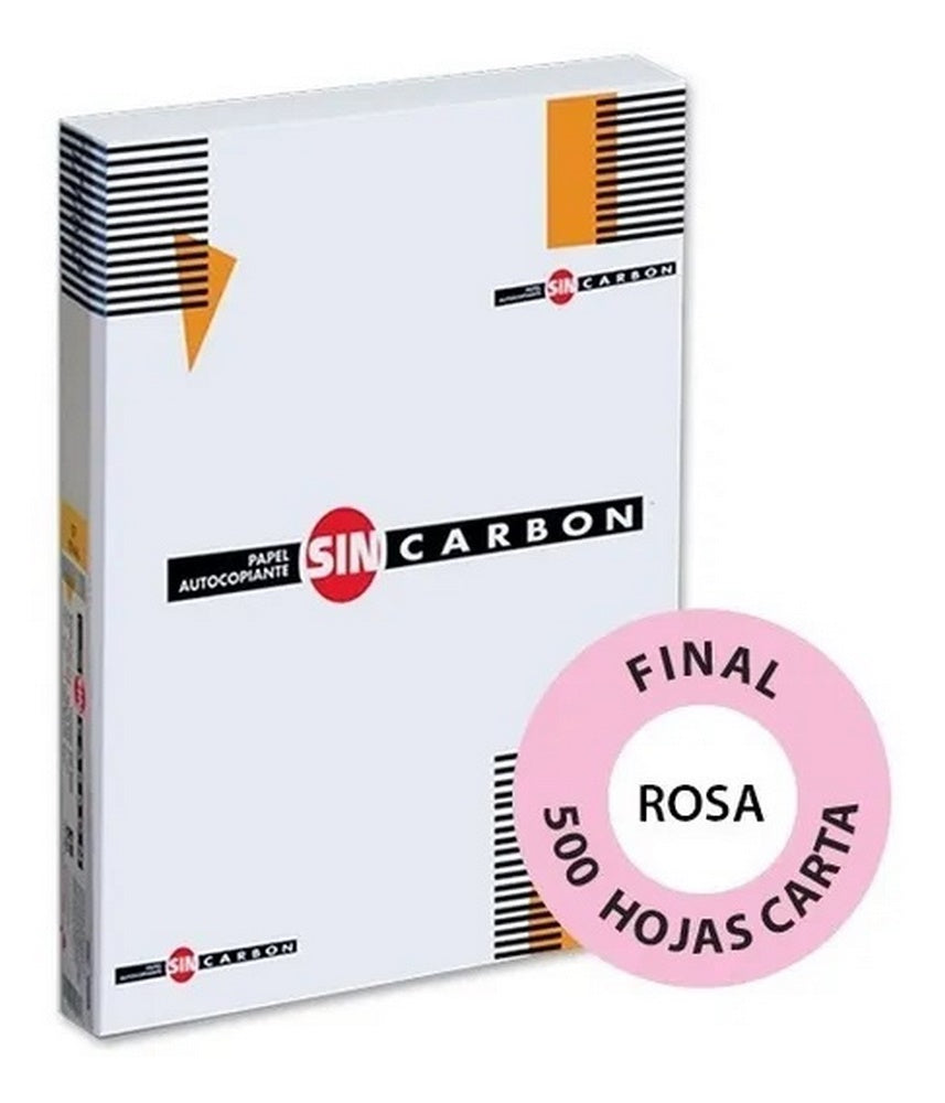 Papel Autocopiante C.F. paquete c/500 Rosa pastel Carta 75g Sin Carbón® Resma 01