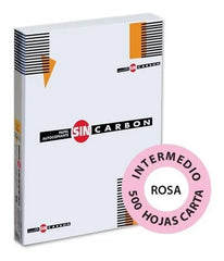 Papel Autocopiante C.F.B. paquete c/500 Rosa pastel Carta 75g Sin Carbón® Resma 01