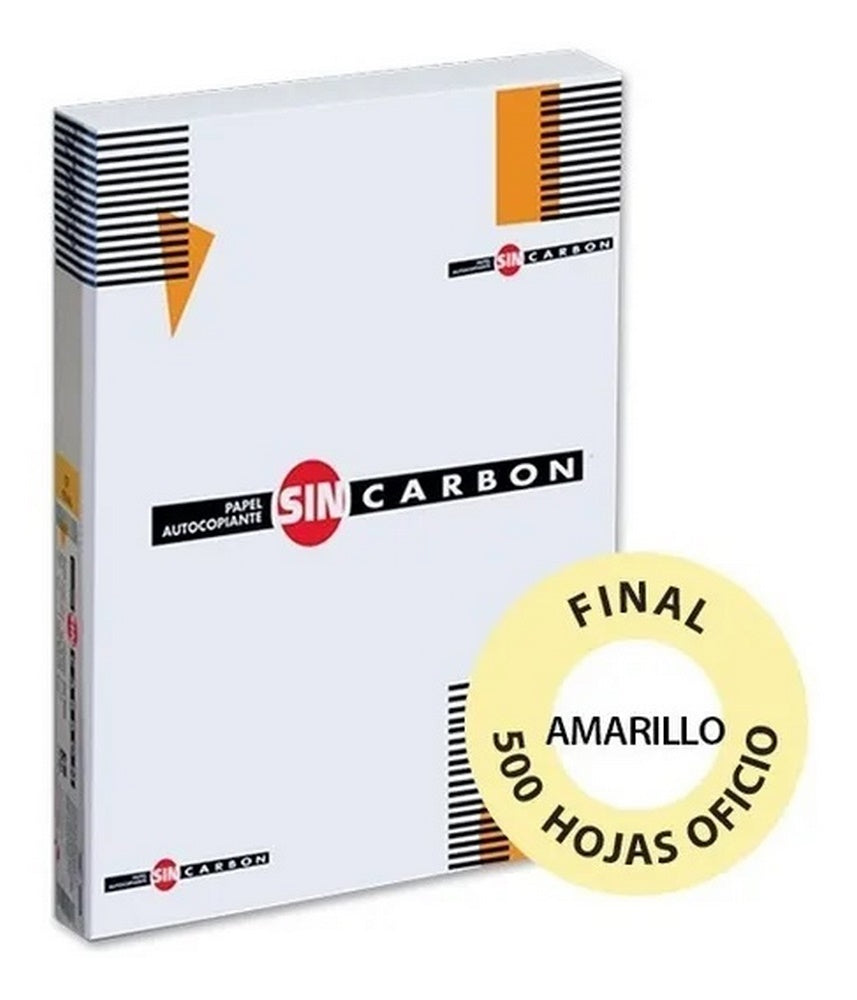 Papel Autocopiante C.F. paquete c/500 Canario Oficio 75g Sin Carbón® Resma 01