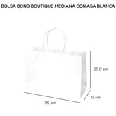 Bolsa p/Regalo Bond con Asa Boutique Mediana Blanco 29×20+12cm Caltom® 19D24BBLA Bolsa 7501064305108