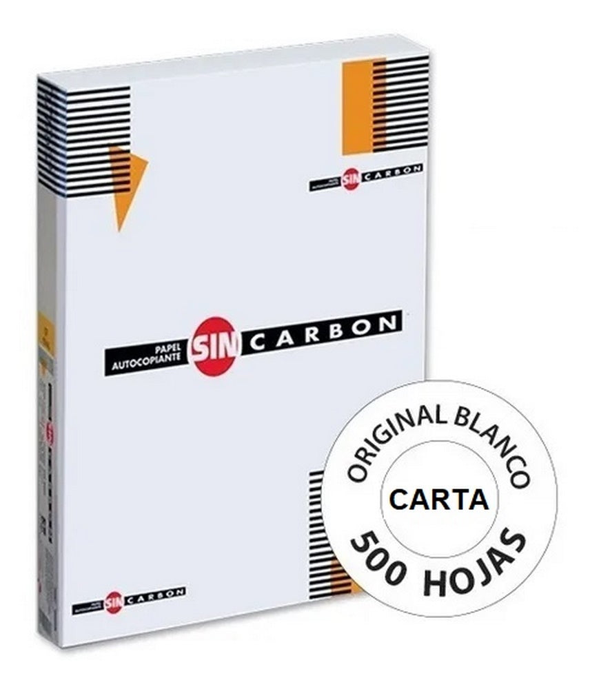 Papel Autocopiante C.B. paquete c/500 Blanco Carta 75g Sin Carbón® Resma 7502237372163 01