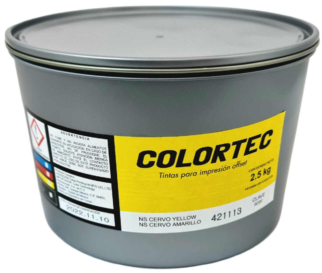 Tinta Process New Cervo 2.5kg Amarillo ColorTec® 6000 Lata cilíndrica 01