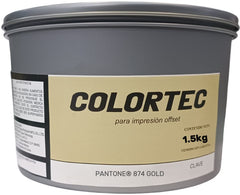 Tinta tono Pantone® Metal 1.5kg Oro 874 ColorTec® Lata cilíndrica 01