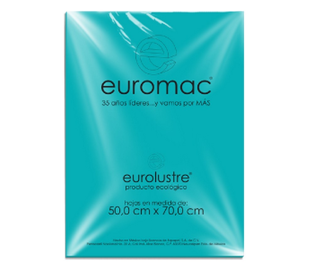 Papel Lustrina Eurolustre 24.5k Azul Aqua 50×70 70g euromac® EL0007 Hoja 7501523719743 01