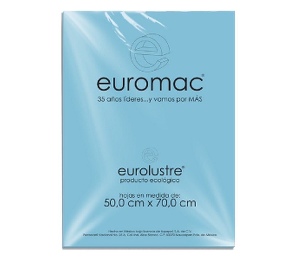 Papel Lustrina Eurolustre 24.5k Azul pastel 50×70 70g euromac® EL0010 Hoja 7501523719774 01