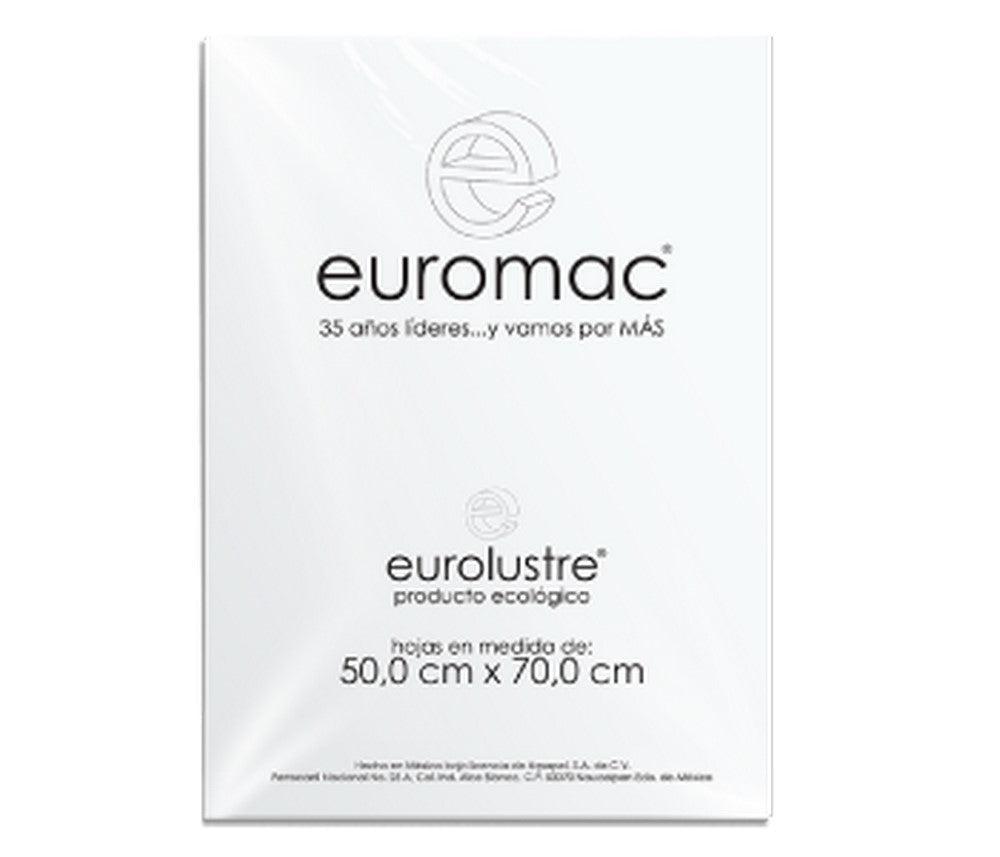 Papel Lustrina Eurolustre 24.5k Blanco 50×70 70g euromac® EL0016 Hoja 7501523719835 01
