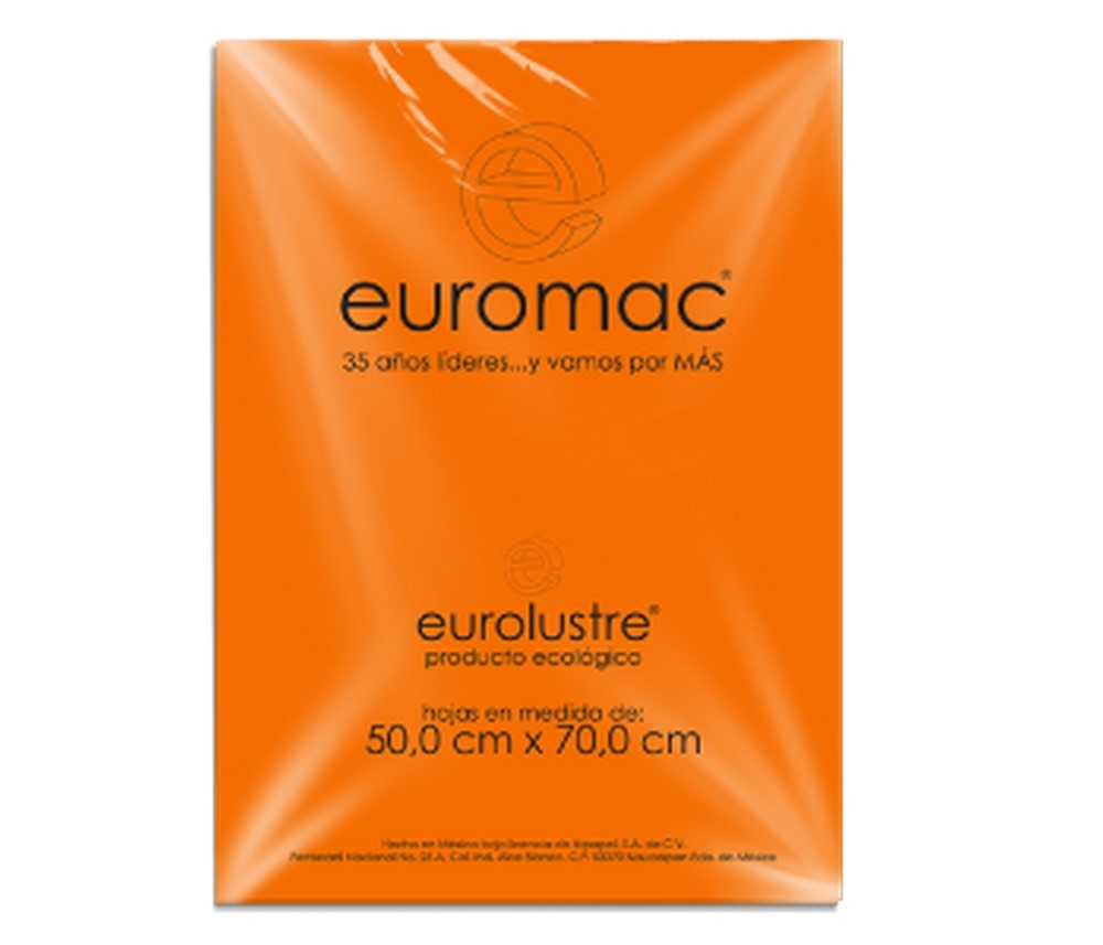 Papel Lustrina Eurolustre 24.5k Naranja 50×70 70g euromac® EL0031 Hoja 7501523719989 01