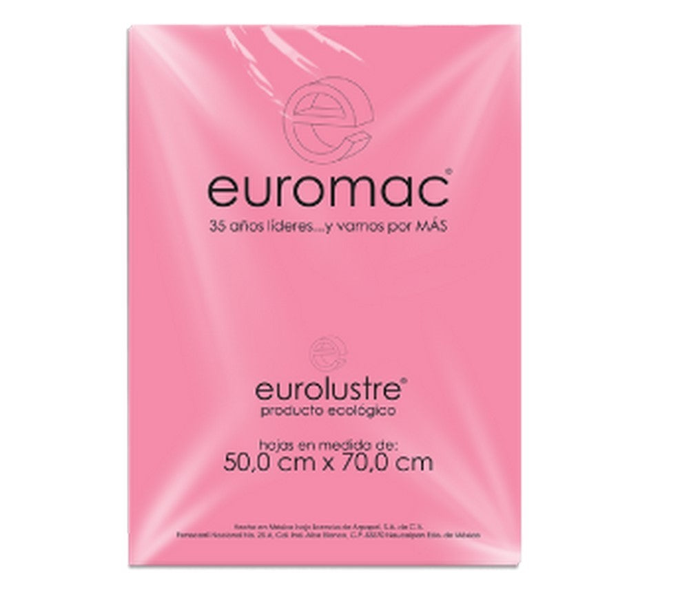 Papel Lustrina Eurolustre 24.5k Rosa pastel 50×70 70g euromac® EL0043 Hoja 7501523720107 01