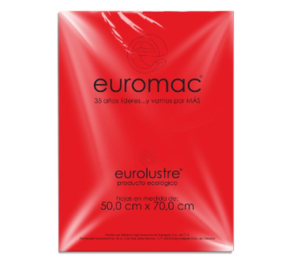 Papel Lustrina Eurolustre 24.5k Rojo 50×70 70g euromac® EL0037 Hoja 7501523720046 01