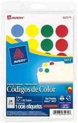 Etiqueta p/Impresora Removible Circulo c/1008 42hjs Colores Ø ¾"24× hj Avery® 5472 Pieza 72782054724