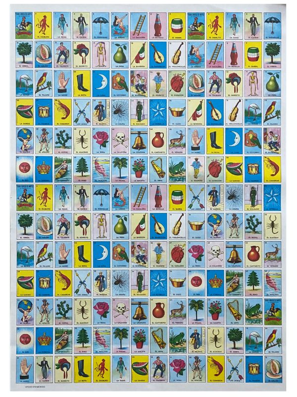 Lotería en Pliego Imágen c/182 Plantilla 48×70cm