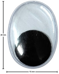 Ojo Movible Ovalado 15×20mm Mercería® Pieza 01